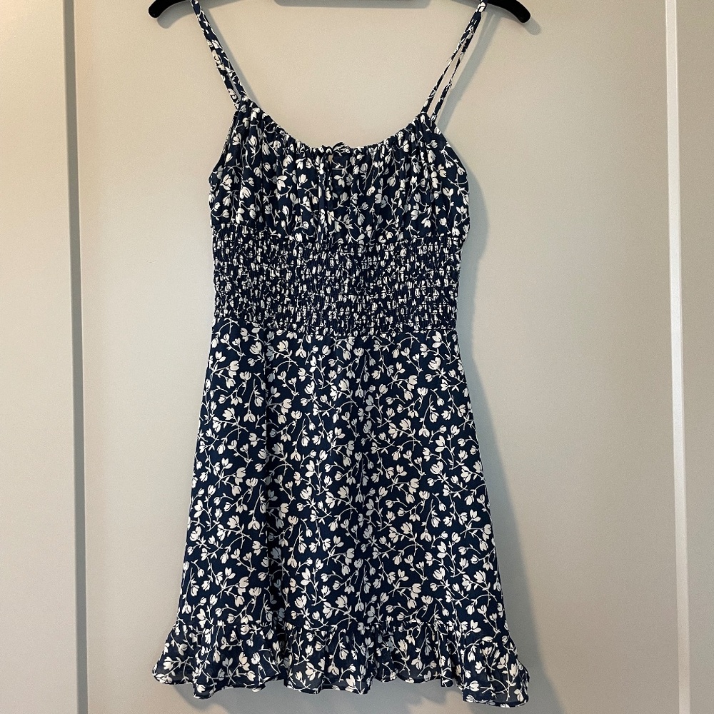 Reformation - Blue Floral Print Mini Dress